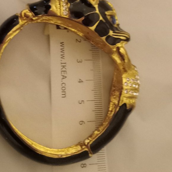 Kenneth Jay Lane KJL gold black crystal enamel animal bracelet as new - Picture 6 of 6